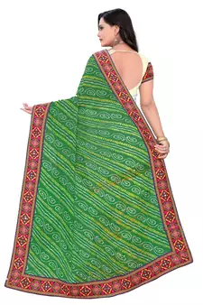 Green Embroidered Georgette Saree With Blouse