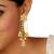 Golden beige traditional rajwadi dangle and drop earrings jewellery for women