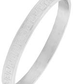 Italian designer silver 316l surgical stainless steel openable free size kada bangle bracelet men