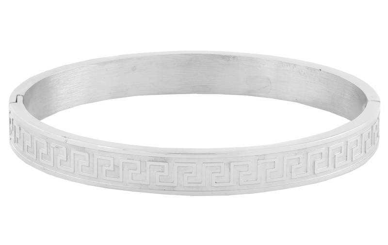 Italian designer silver 316l surgical stainless steel openable free size kada bangle bracelet men