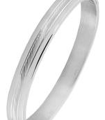 Italian etched silver 316l surgical stainless steel openable free size kada bangle bracelet men