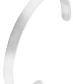 Handcuff glossy silver plated 316l surgical stainless steel cuff kada bangle bracelet for men