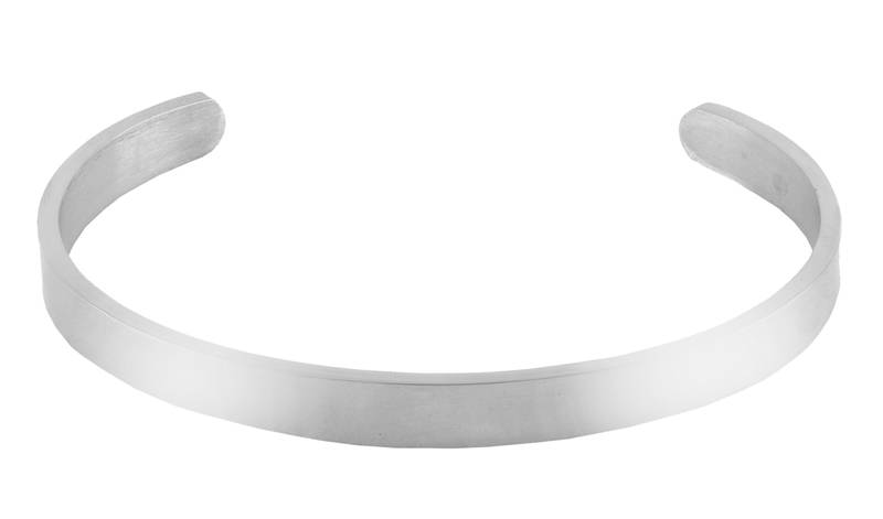 Handcuff glossy silver plated 316l surgical stainless steel cuff kada bangle bracelet for men
