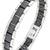 Black ceramic silver plated 316l surgical stainless steel bracelet for boys men