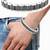 Black ceramic silver plated 316l surgical stainless steel bracelet for boys men