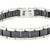 Black ceramic silver plated 316l surgical stainless steel bracelet for boys men