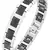 Checkered black ceramic silver plated 316l surgical stainless steel bracelet for boys men