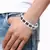 Checkered black ceramic silver plated 316l surgical stainless steel bracelet for boys men