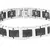 Checkered black ceramic silver plated 316l surgical stainless steel bracelet for boys men