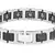 Checkered black ceramic silver plated 316l surgical stainless steel bracelet for boys men