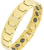 Glossy 18k gold plated 316l surgical stainless steel bracelet for boys men