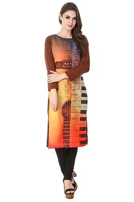 Maroon  American Crepe stitched kurti 1
