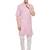 Pink  and  White Modi kurta  and  Pyjama Set For Men