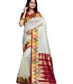 Cream festive saree with blouse