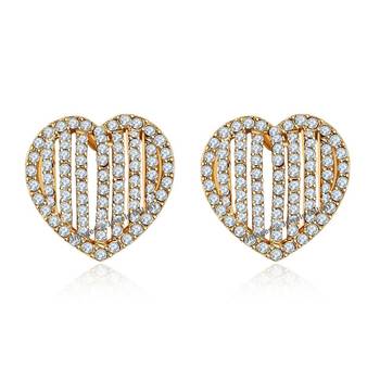 Copper cubic zirconia earrings 1