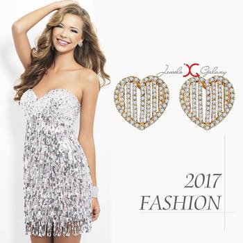 Copper cubic zirconia earrings 2