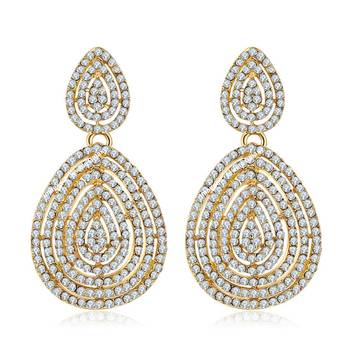 Copper cubic zirconia earrings 1