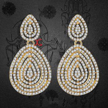 Copper cubic zirconia earrings 3