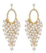 Copper pearl earrings