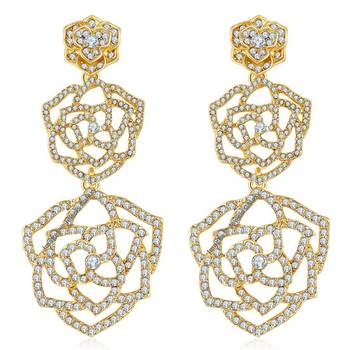 Copper cubic zirconia earrings 1