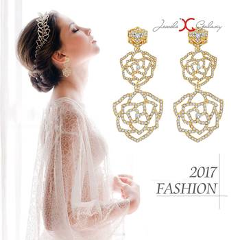 Copper cubic zirconia earrings 2