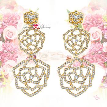 Copper cubic zirconia earrings 3