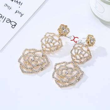Copper cubic zirconia earrings 5
