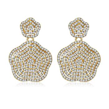 Copper cubic zirconia earrings 1