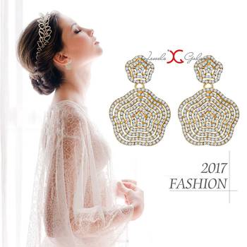 Copper cubic zirconia earrings 2