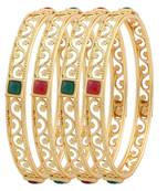 Beautiful Gorgeous Gold Plated Bangles for Women & Girls (Pack of 4)