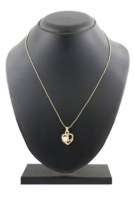 Heart CZ 18K Gold Brass American Diamond Pearl Necklace Pendant Chain Set Girls Women 4
