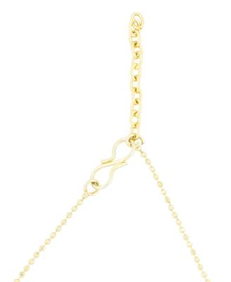 Heart CZ 18K Gold Brass American Diamond Pearl Necklace Pendant Chain Set Girls Women 5