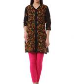 Multicolor embroidered Pure Cotton stitched kurti