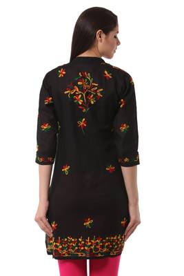 Multicolor embroidered Pure Cotton stitched kurti 3