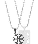 Love Wheel Black Silver 316L Surgical Stainless Steel Gift Pendant Chain Couple Unisex