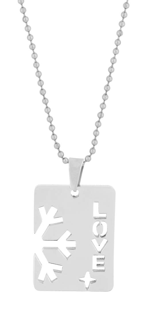 Love Wheel Black Silver 316L Surgical Stainless Steel Gift Pendant Chain Couple Unisex