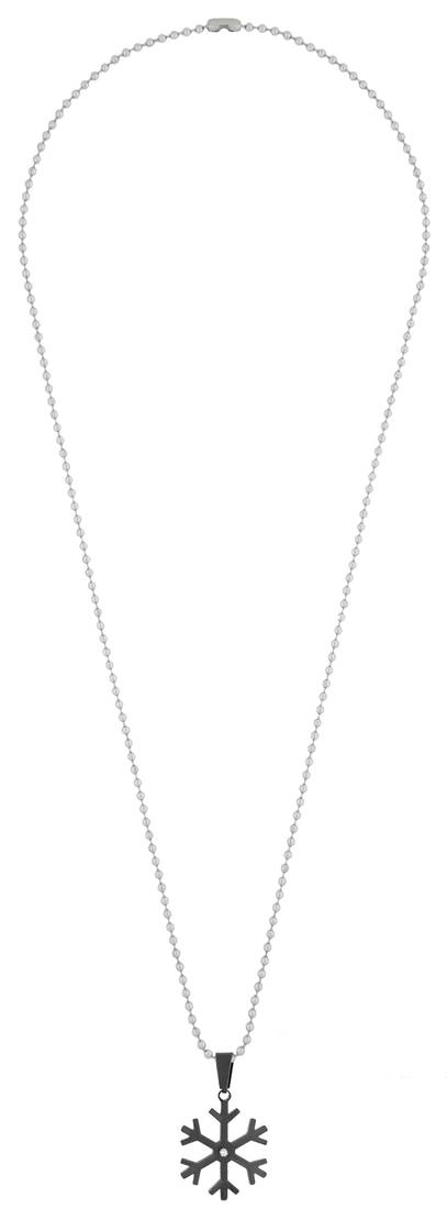 Love Wheel Black Silver 316L Surgical Stainless Steel Gift Pendant Chain Couple Unisex