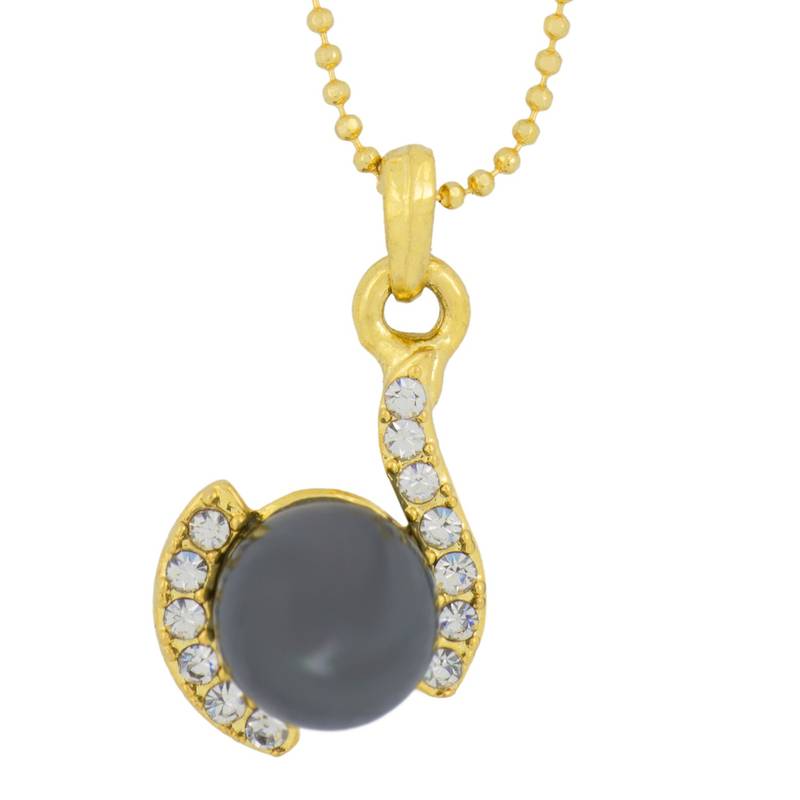 Trendy Rhodium Plated Brass American Diamond Pearl Combo Necklace