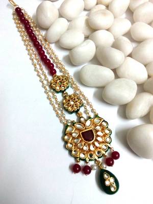 Royal Kundan Ruby Maang Tikka 1