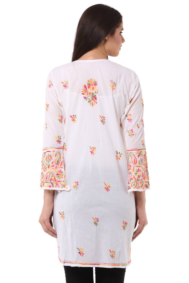 multicolor chikankari kurti