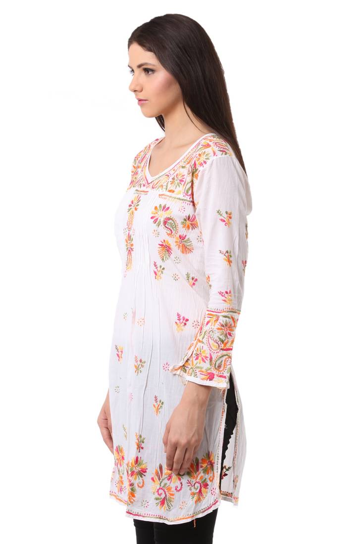 multicolor chikankari kurti
