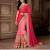 Red embroidered georgette saree with blouse