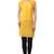Yellow embroidered Pure Cotton stitched kurti