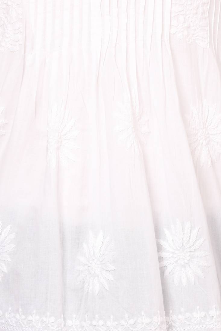 White embroidered Cotton stitched kurti