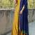yellow and blue taffeta silk combo anarkali salwar suit offere
