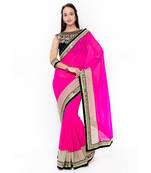 Pink Embroidered Saree With Blouse