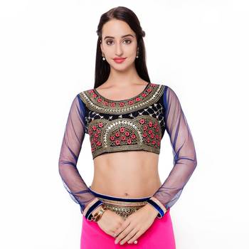 Pink Embroidered Saree With Blouse 4
