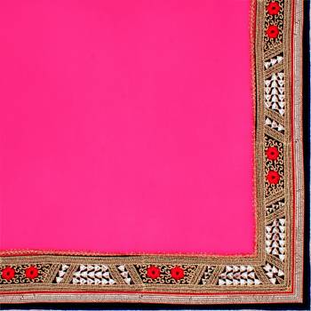 Pink Embroidered Saree With Blouse 5