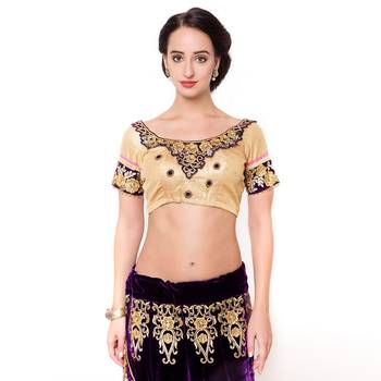 Purple Embroidered Net Saree With Blouse 4