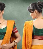 Dharwadi khand Green checks Stitched blouse with  Maharashtrian style blouse